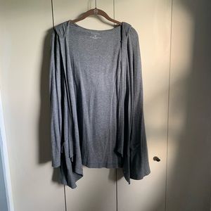Gray Cardigan with Hood